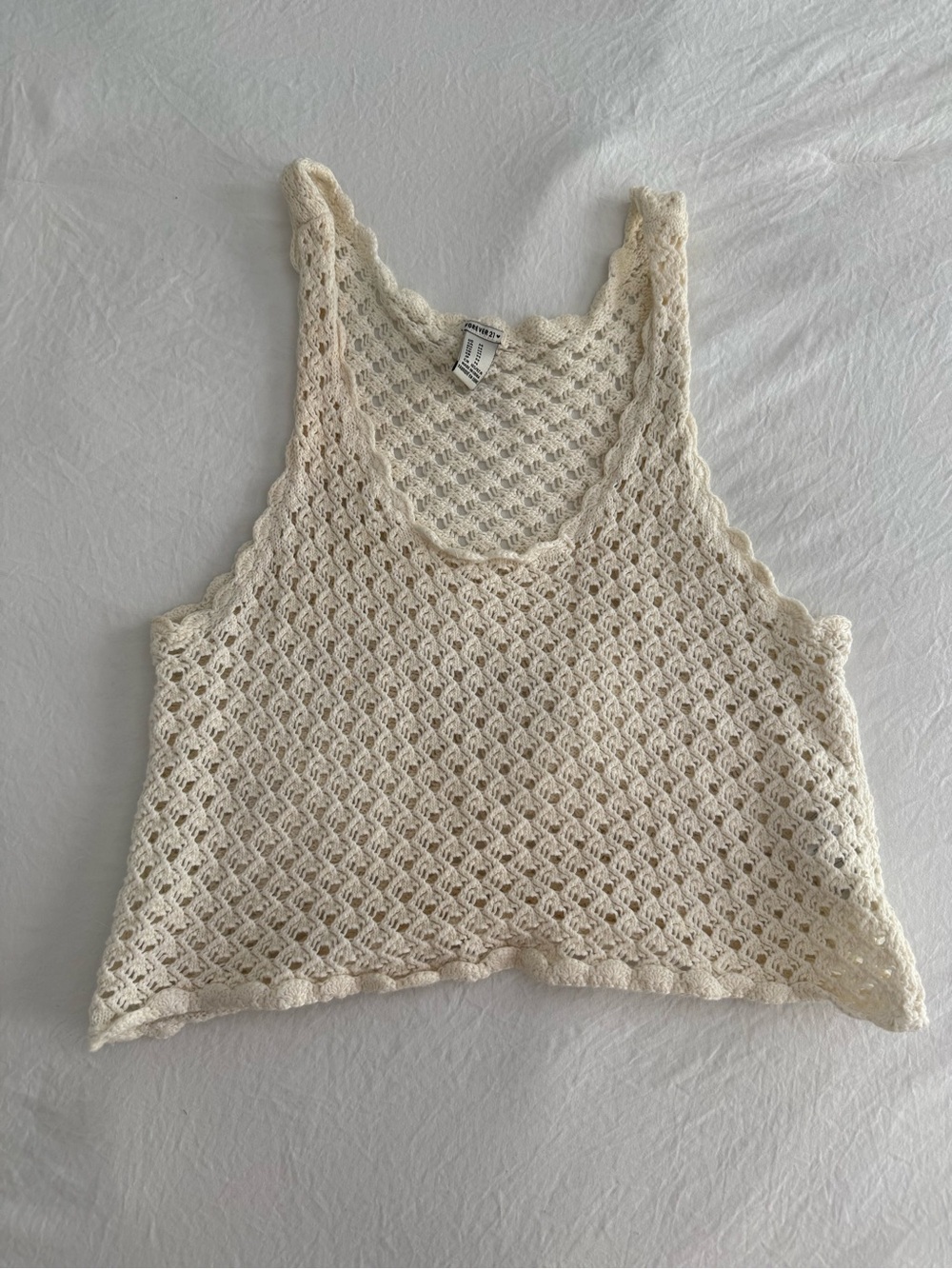 Forever 21 Cream Crochet Tank Top